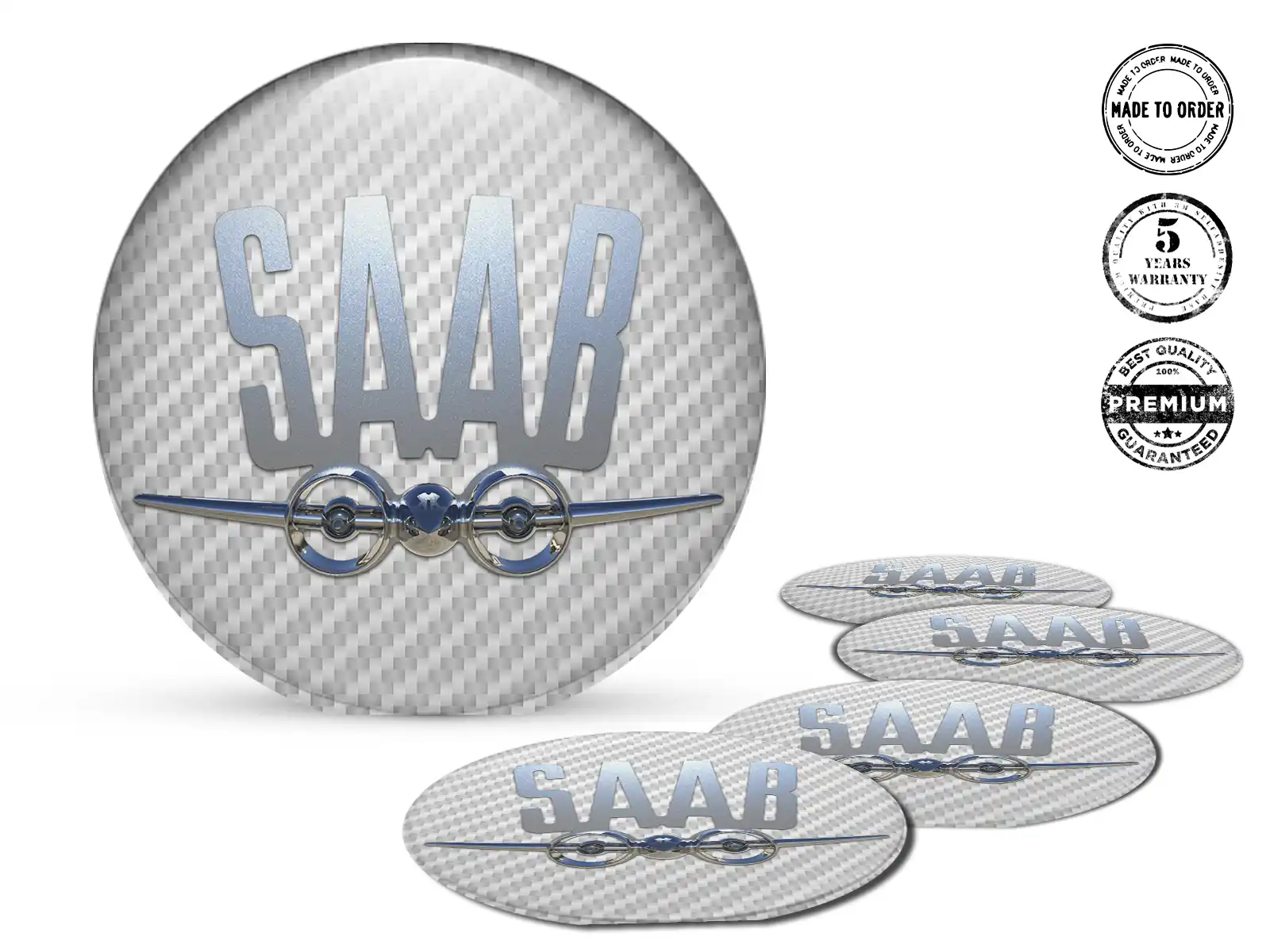 Saab Aufkleber auf Felgen Epoxy Dome-Stil